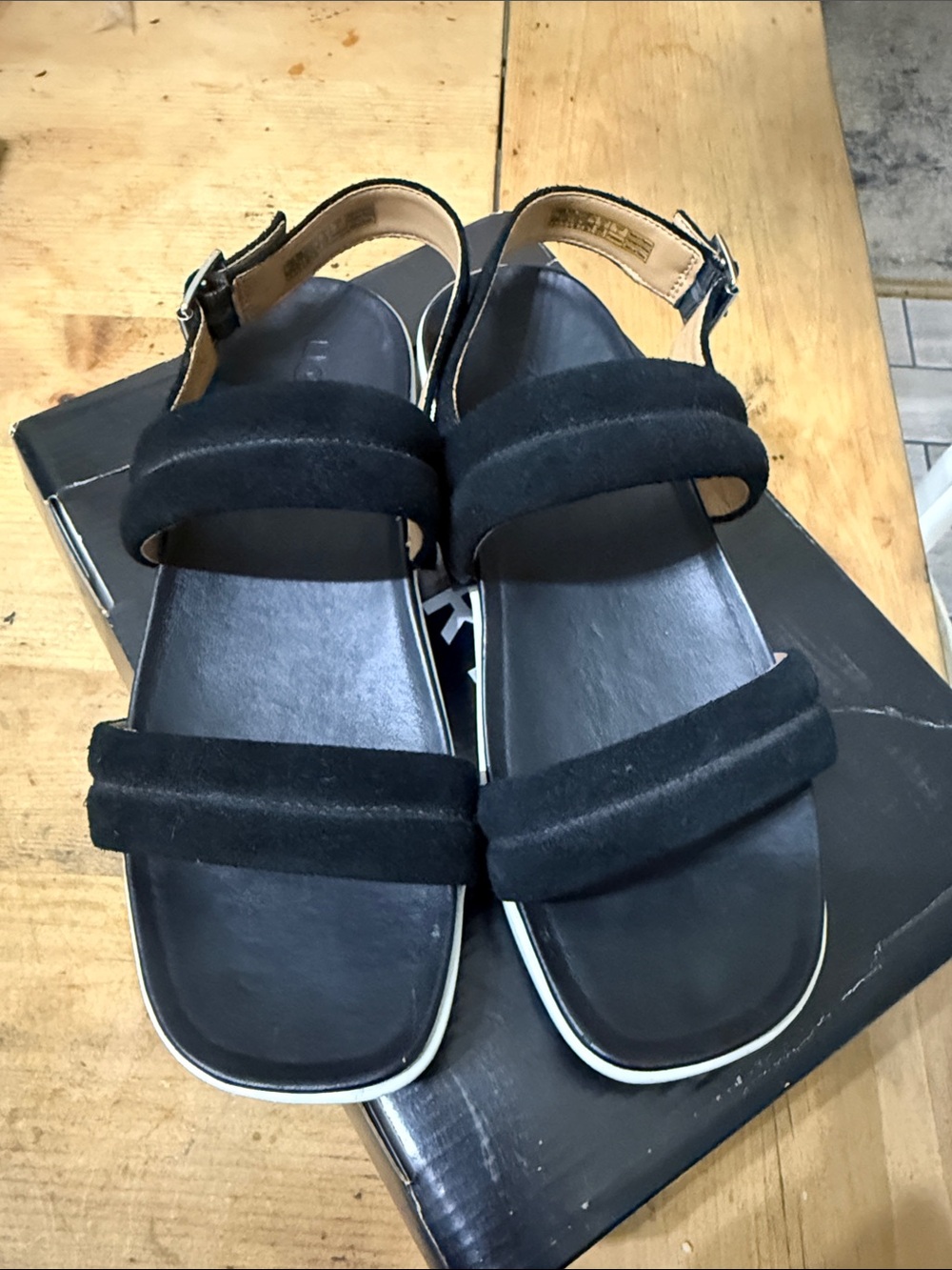 Black Women's Double-Strap Sandals
